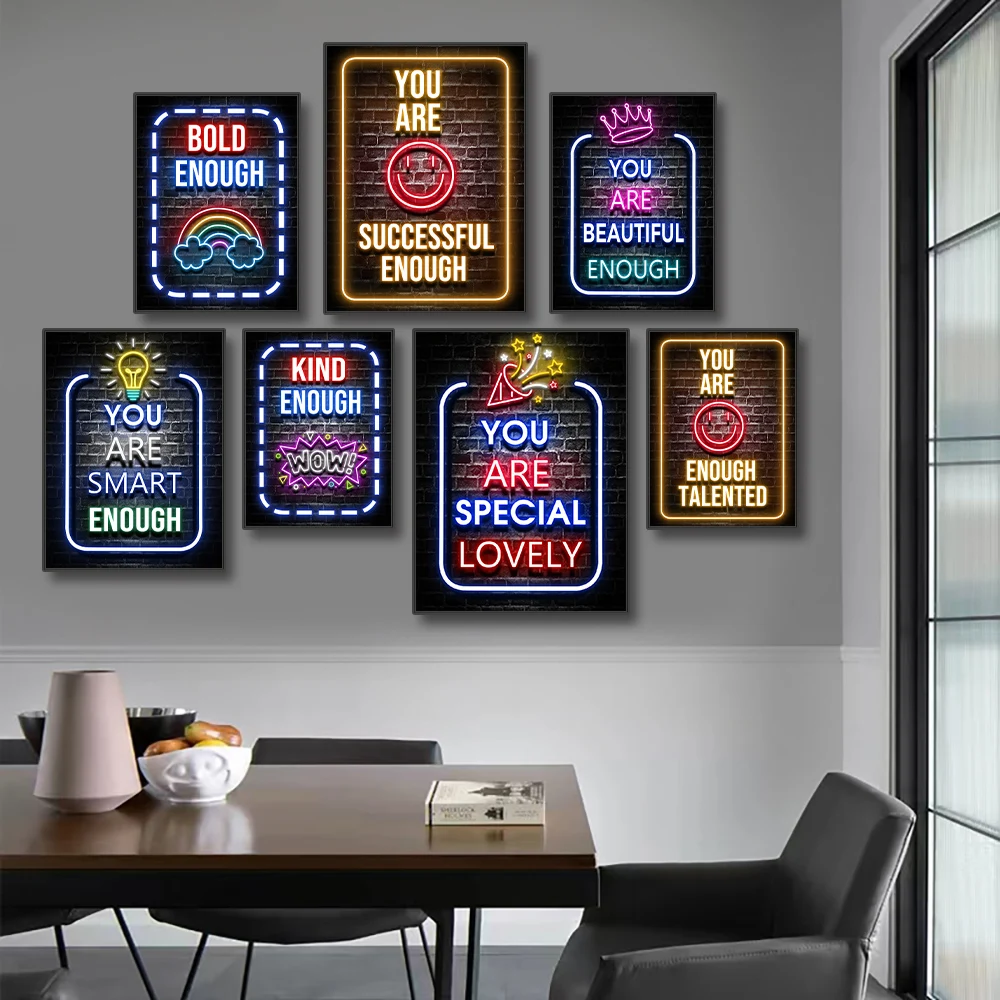 Smart Home Quotes - Neon Motivatie Citeert Posters Je Bent