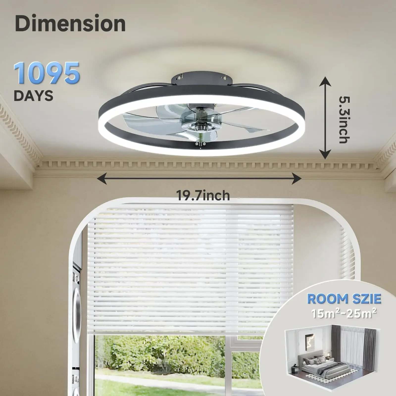 Smart Ceiling Fan - Nieuwe eenvoudige ultradunne LED-plafondventilatoren met licht,
