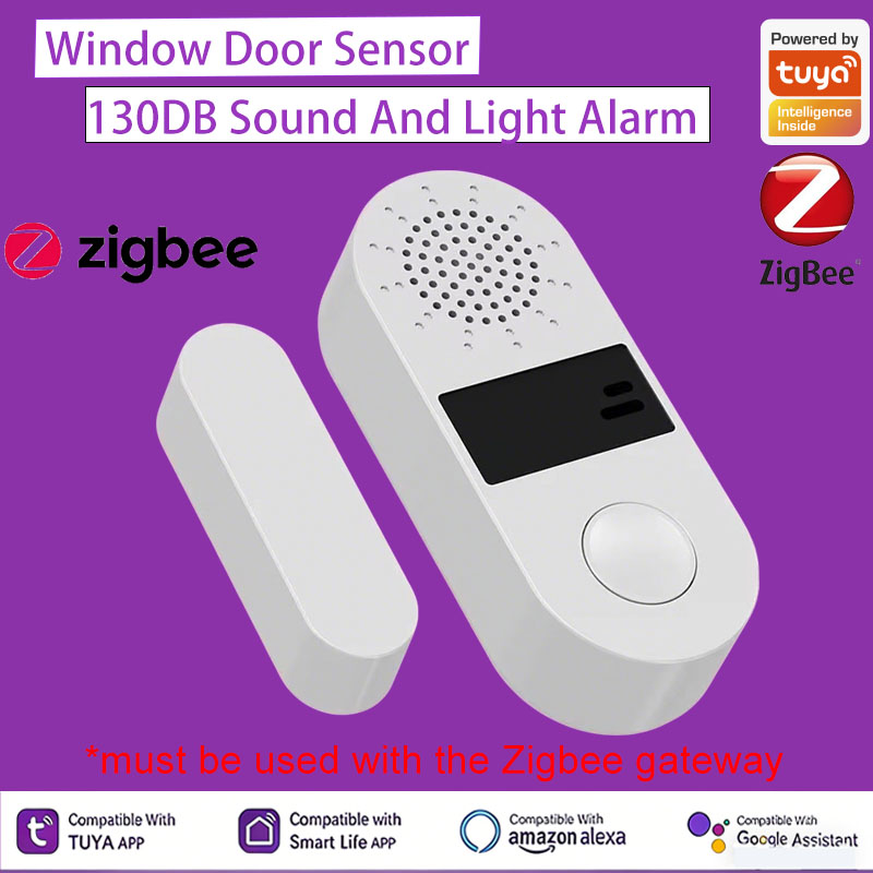 Wireless Door Sensor - Tuya Zigbee draadloze deur-raamcontactsensor 130DB geluidsalarm