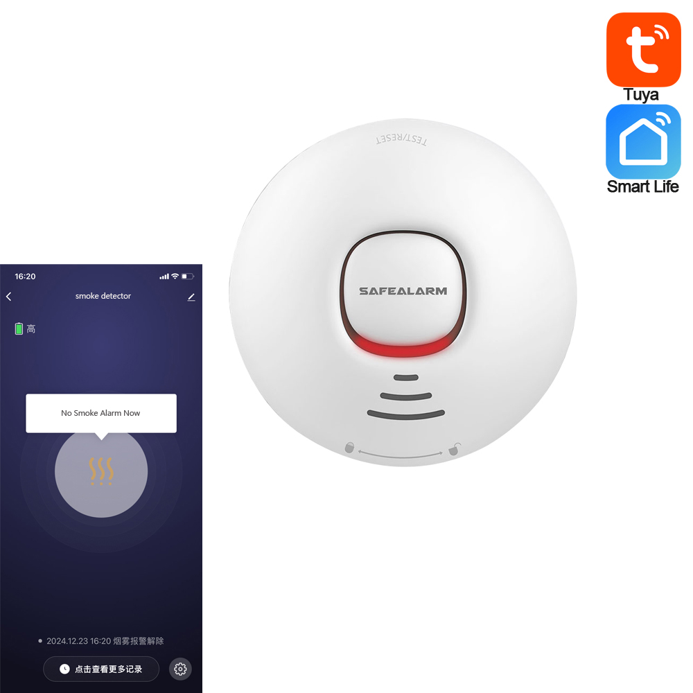 Smart Home Notifications - 1 stks brandalarm rookmelder ingebouwde batterij