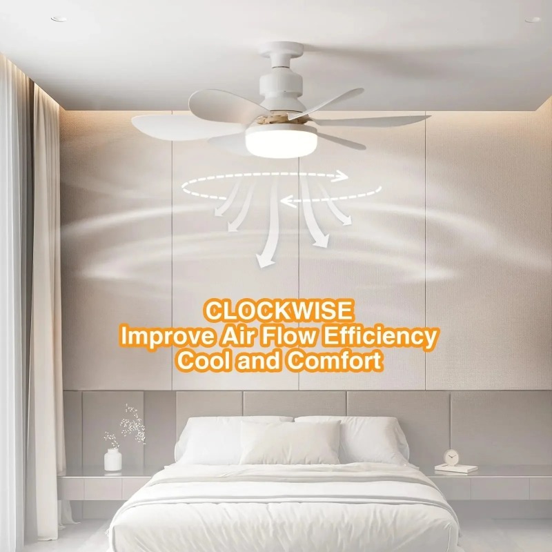 Smart Ceiling Fan - 30W/40W plafondventilator met afstandsbediening LED-lichtventilator E27-fitting,
