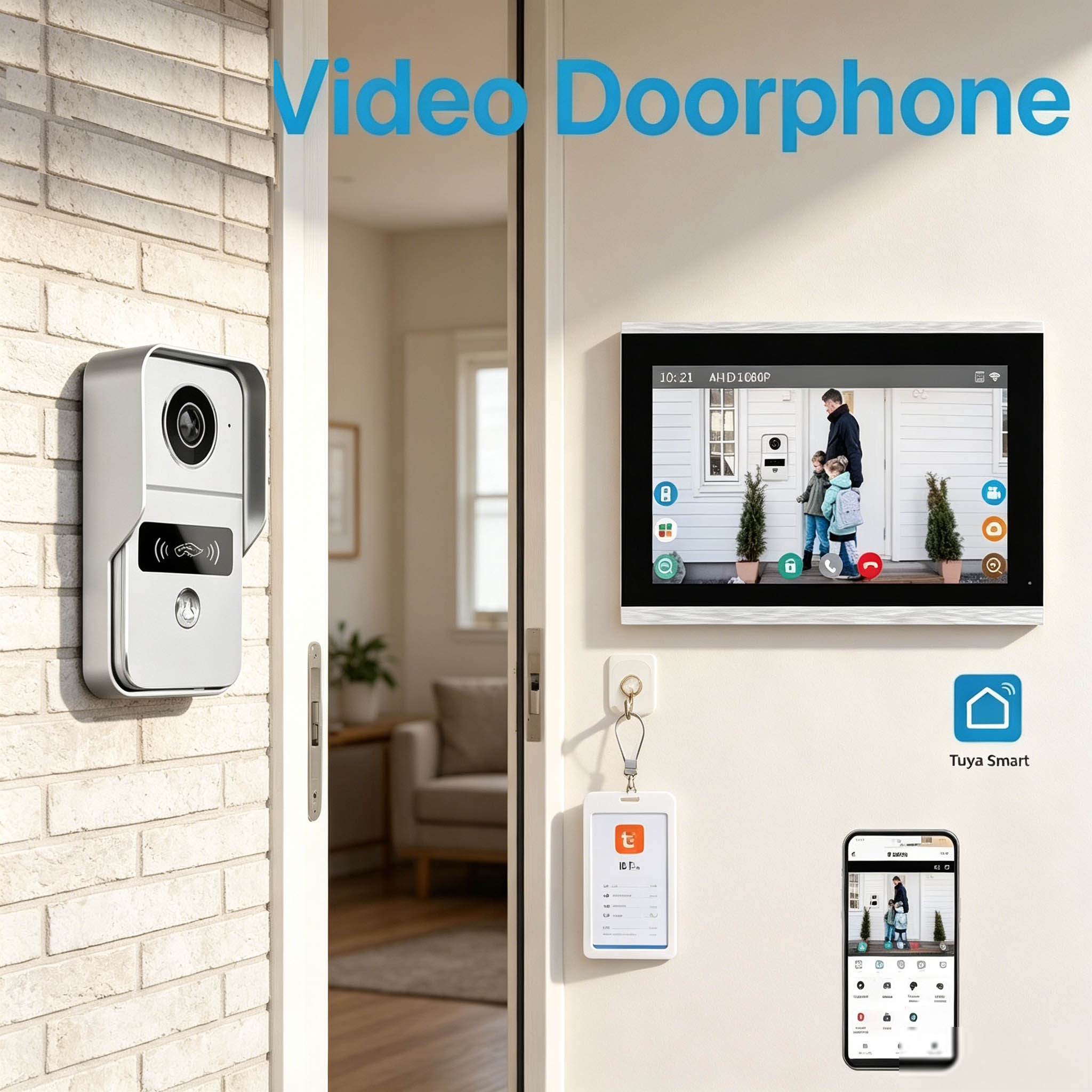 Wifi Doorbell Camera - Deurintercom deurbel, 10,1 inch, 1080P HD