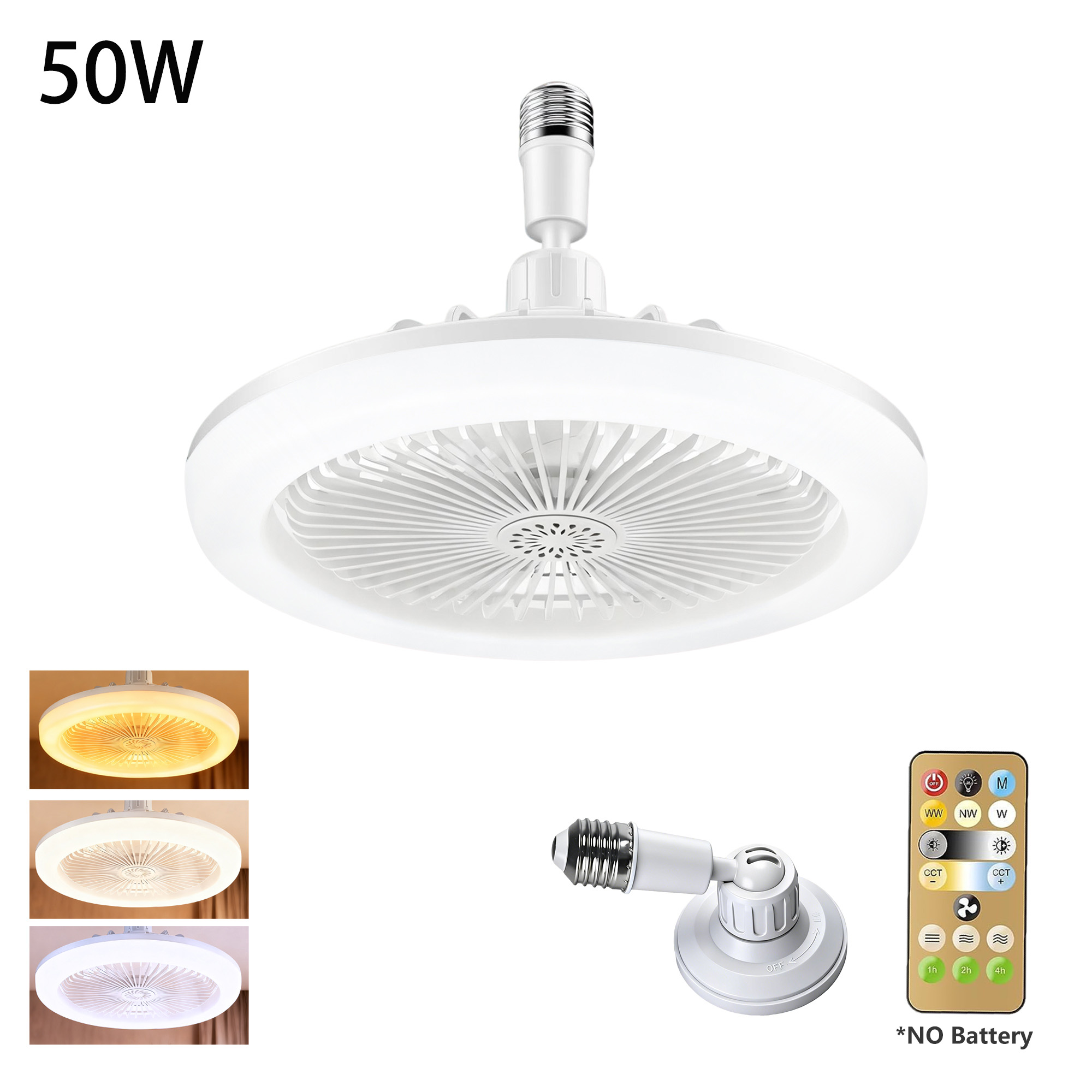 Smart Ceiling Fan - Plafondventilator met lamp 50W LED-verlichting 3