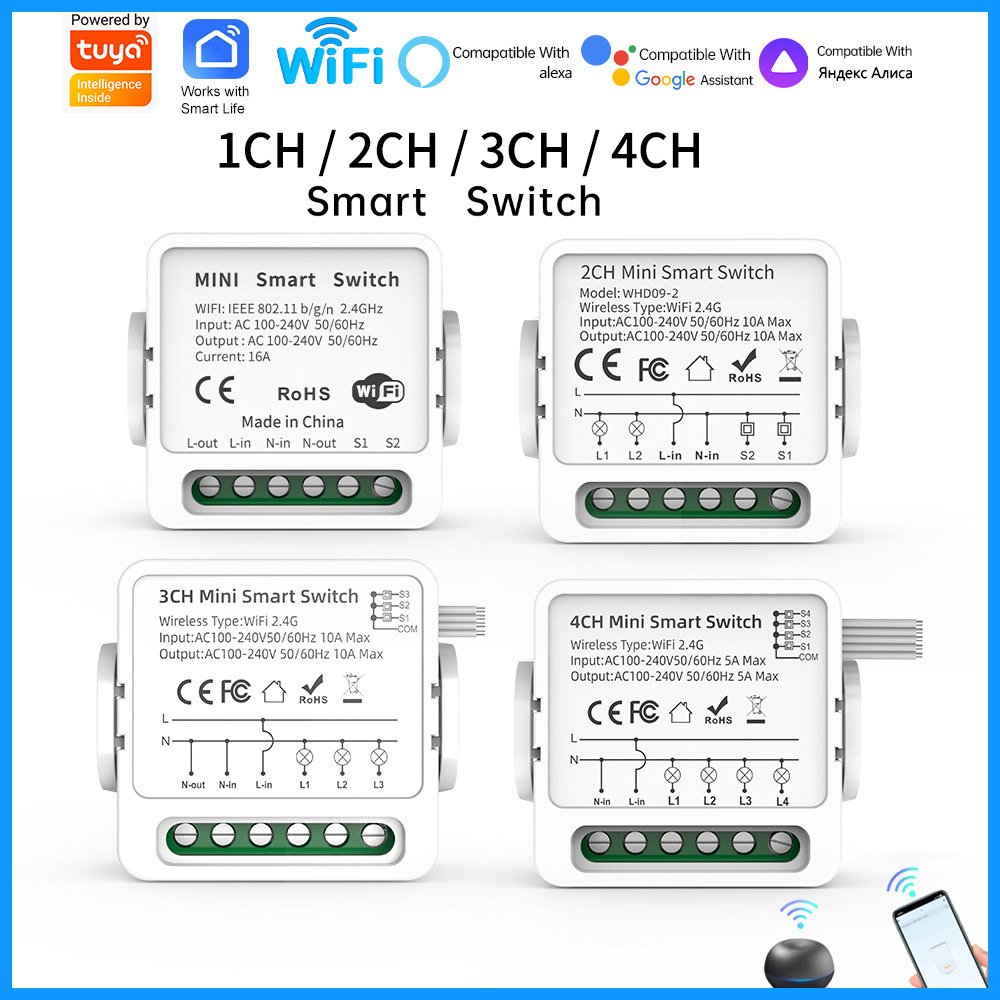 Tuya WiFi Smart Switch 1/2/3/4 - Smart Home Project recensie en prijs