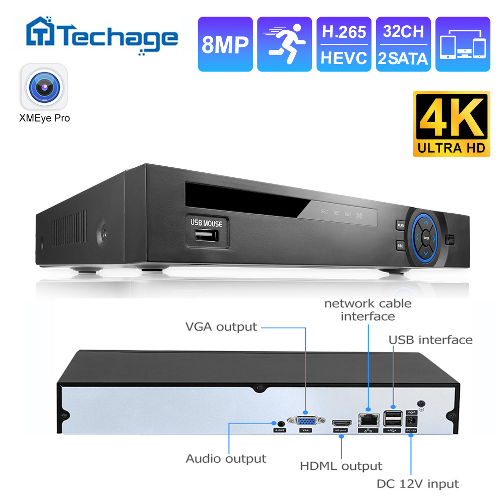 Techage UHD H.265 36CH NVR Net - Security Ip Camera recensie en prijs