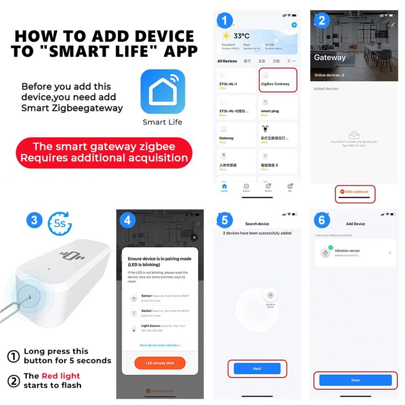 AA87 Zigbee Smart Vibration Se - Smart Home Notifications recensie en prijs
