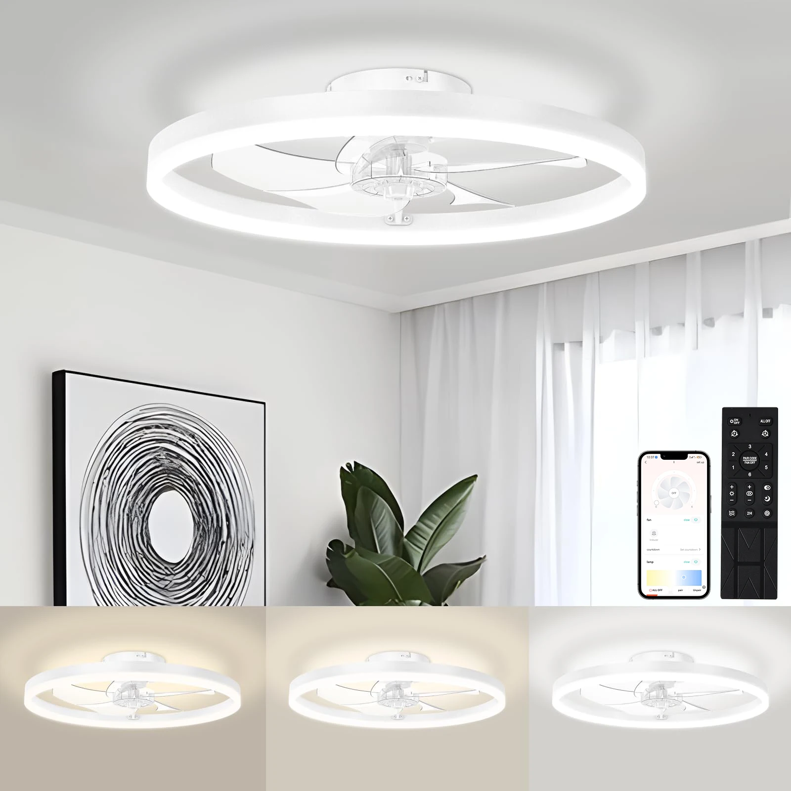 Nieuwe eenvoudige ultradunne L - Smart Ceiling Fan recensie en prijs