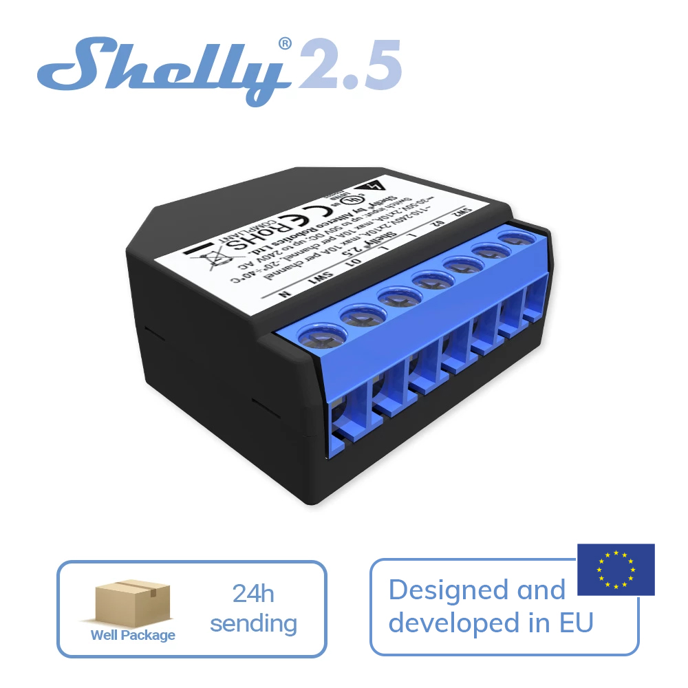 Shelly 2.5 Smart Home Dubbele  - Smart Home Open Source recensie en prijs