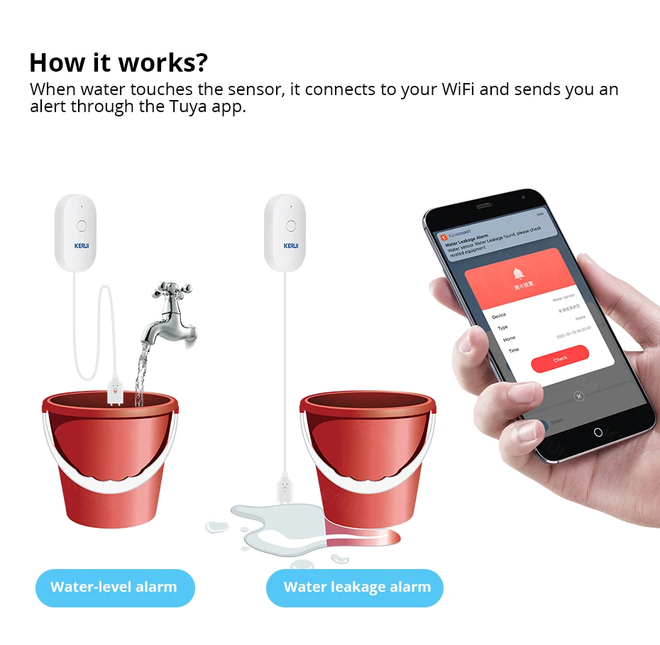 KERUI WiFi Watersensor Smart H - Smart Home Notifications recensie en prijs