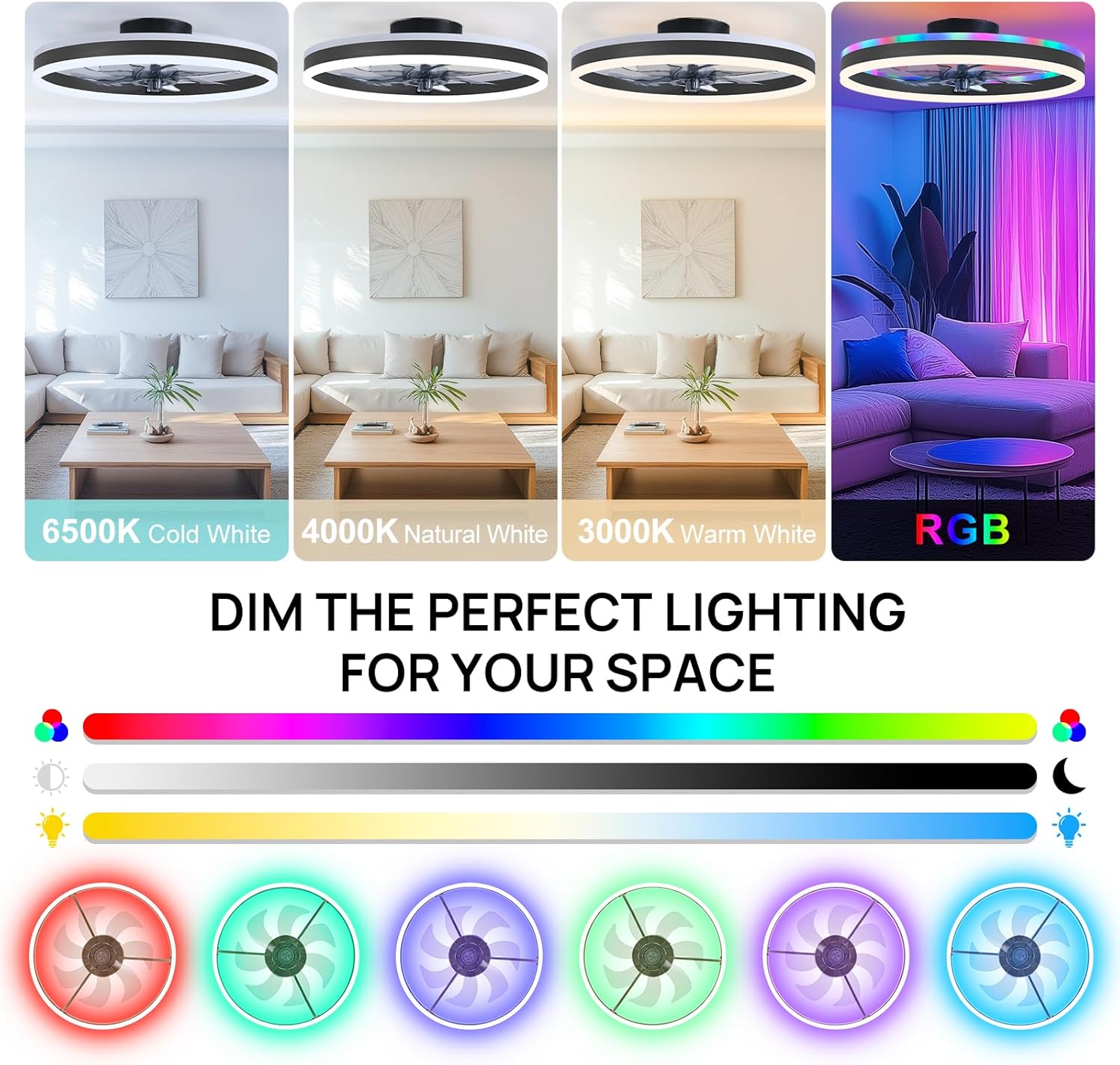 RGB slimme plafondventilatorla - Smart Ceiling Fan recensie en prijs