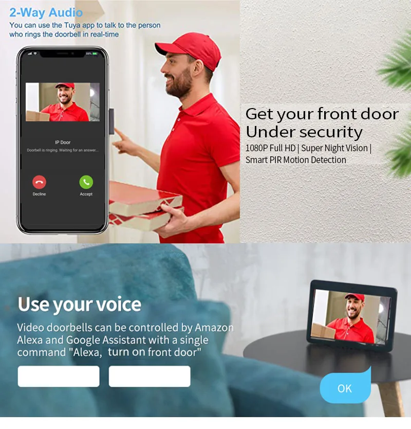Deurintercom deurbel, 10,1 inc - Wifi Doorbell Camera recensie en prijs