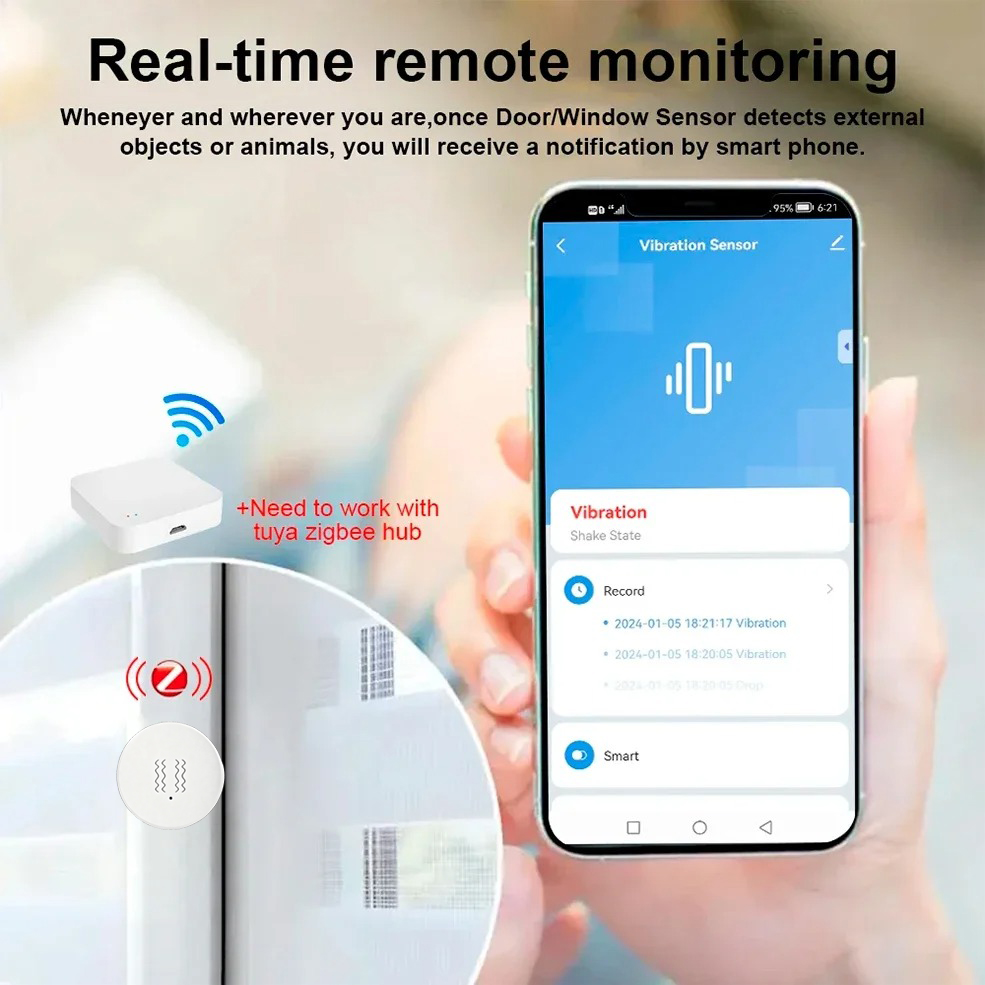 Tuya Zigbee slimme trillingsse - Smart Home Notifications recensie en prijs