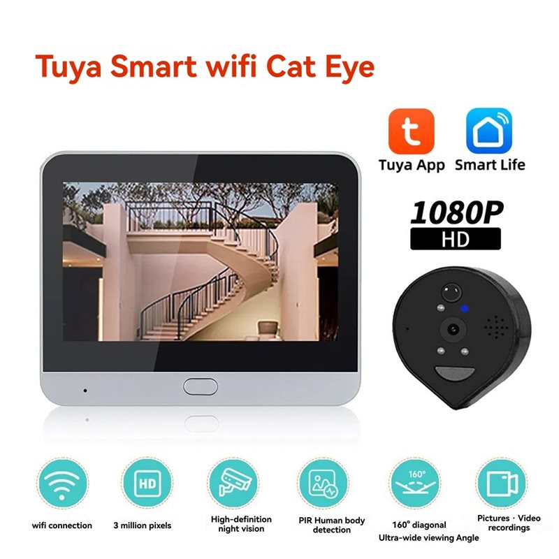 B44C Tuya 3MP kijkgaatje deurb - Wifi Doorbell Camera recensie en prijs